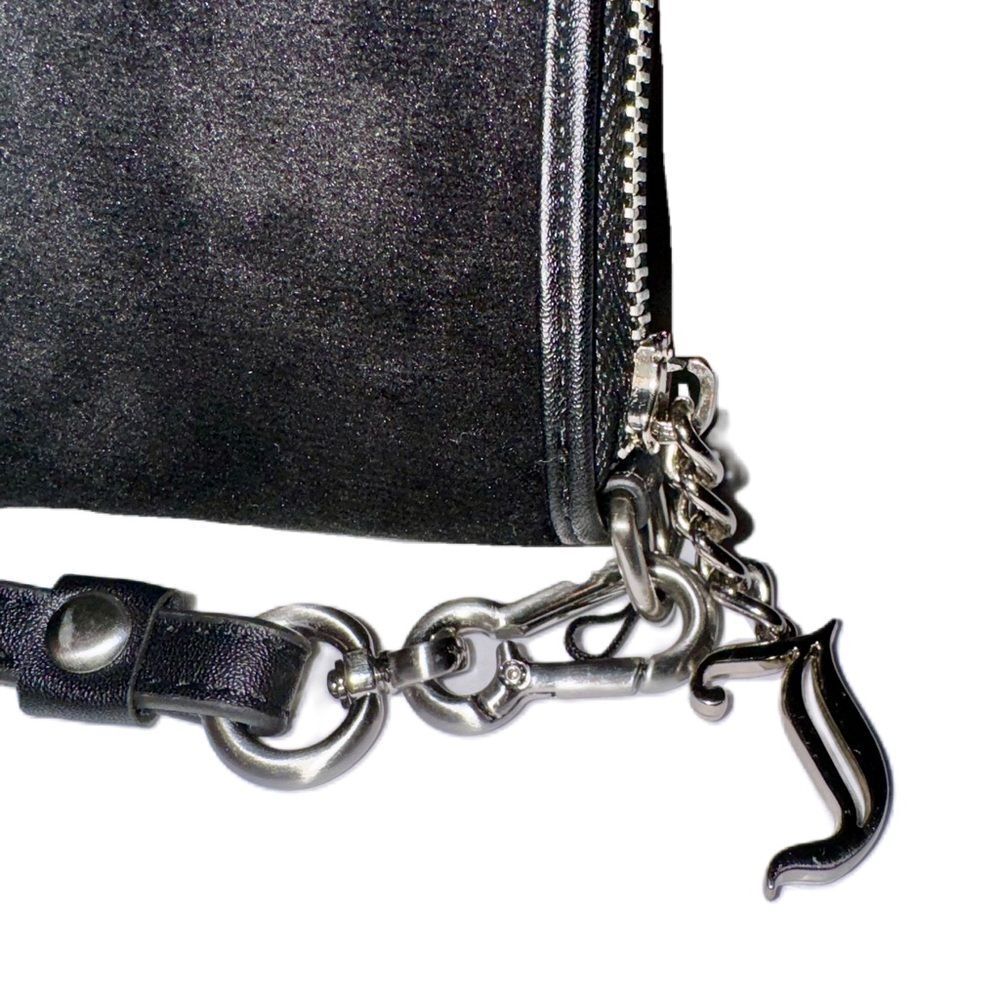 Juicy Couture Black Velour Twig Dogs Logo Embroidered Wallet Wristlet Clutch Bag - Picture 6 of 13